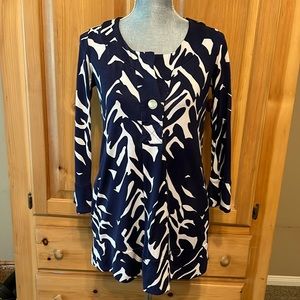 DVF Navy Silk Gaby Tunic 2